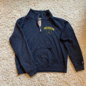 Authentic University of Michigan 3/4 zip sweater